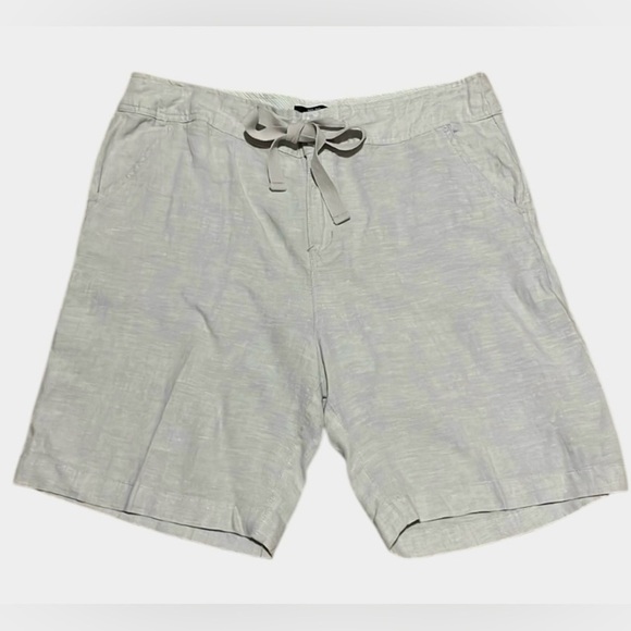 Jones & Co linen shorts Button Zip Drawstring Womens 14 Beige Casual Summer - Picture 1 of 11